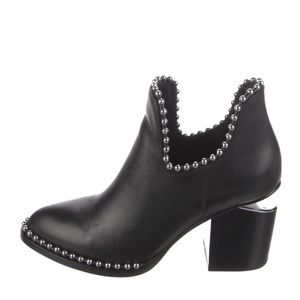 Alexander Wang Black Leather Studded Booties